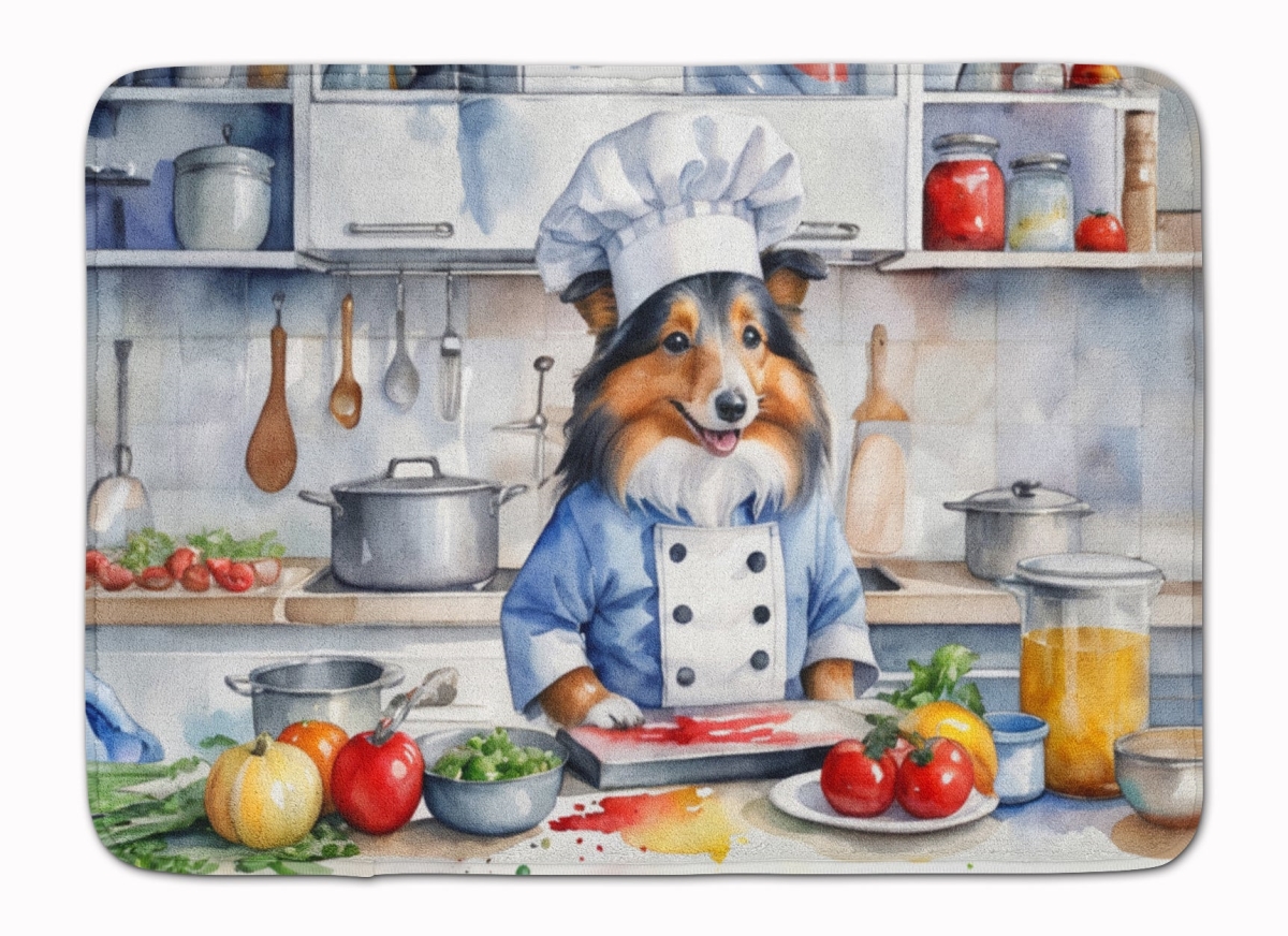 DAC6325RUG 19 x 27 in. Sheltie The Chef Memory Foam Kitchen Mat