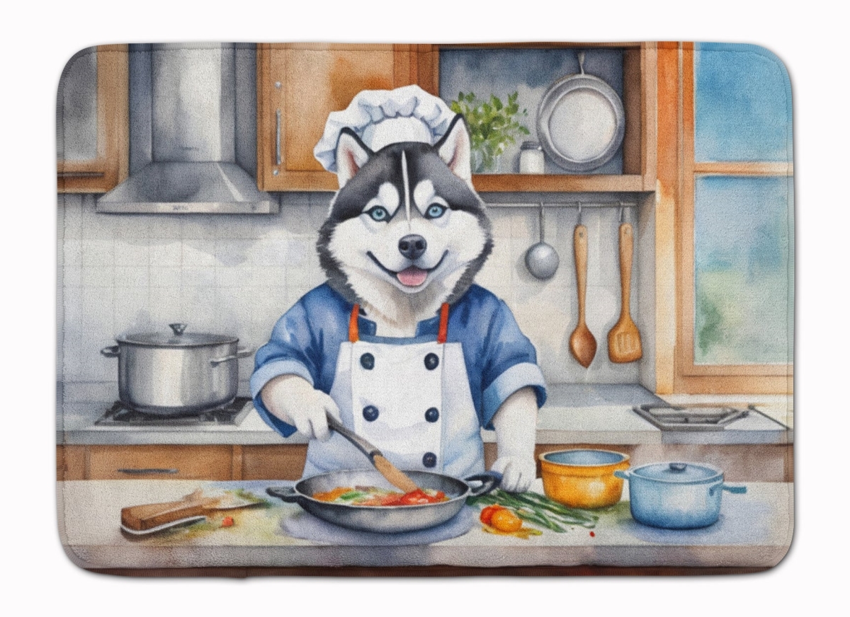 DAC6328RUG 19 x 27 in. Siberian Husky The Chef Memory Foam Kitchen Mat