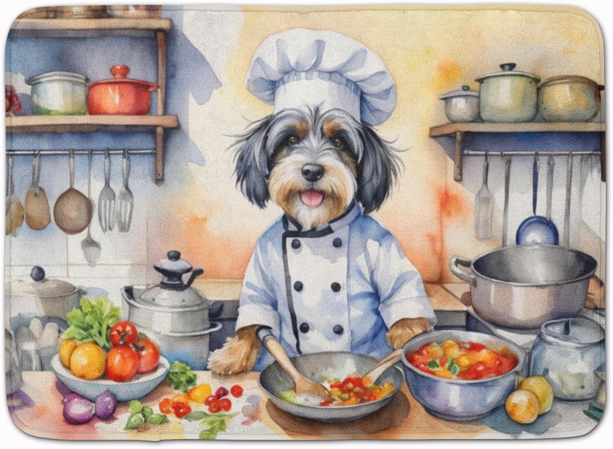 DAC6334RUG 19 x 27 in. Tibetan Terrier The Chef Memory Foam Kitchen Mat