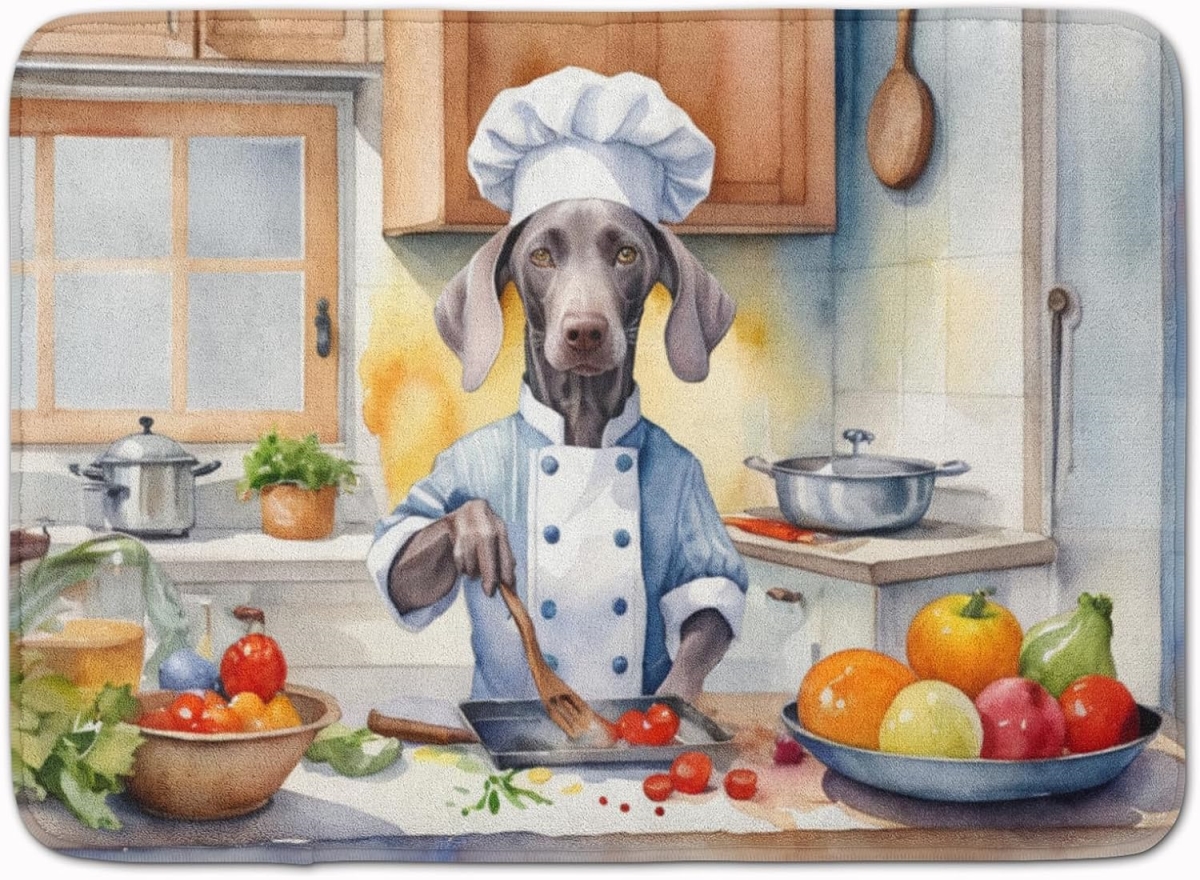 DAC6336RUG 19 x 27 in. Weimaraner The Chef Memory Foam Kitchen Mat