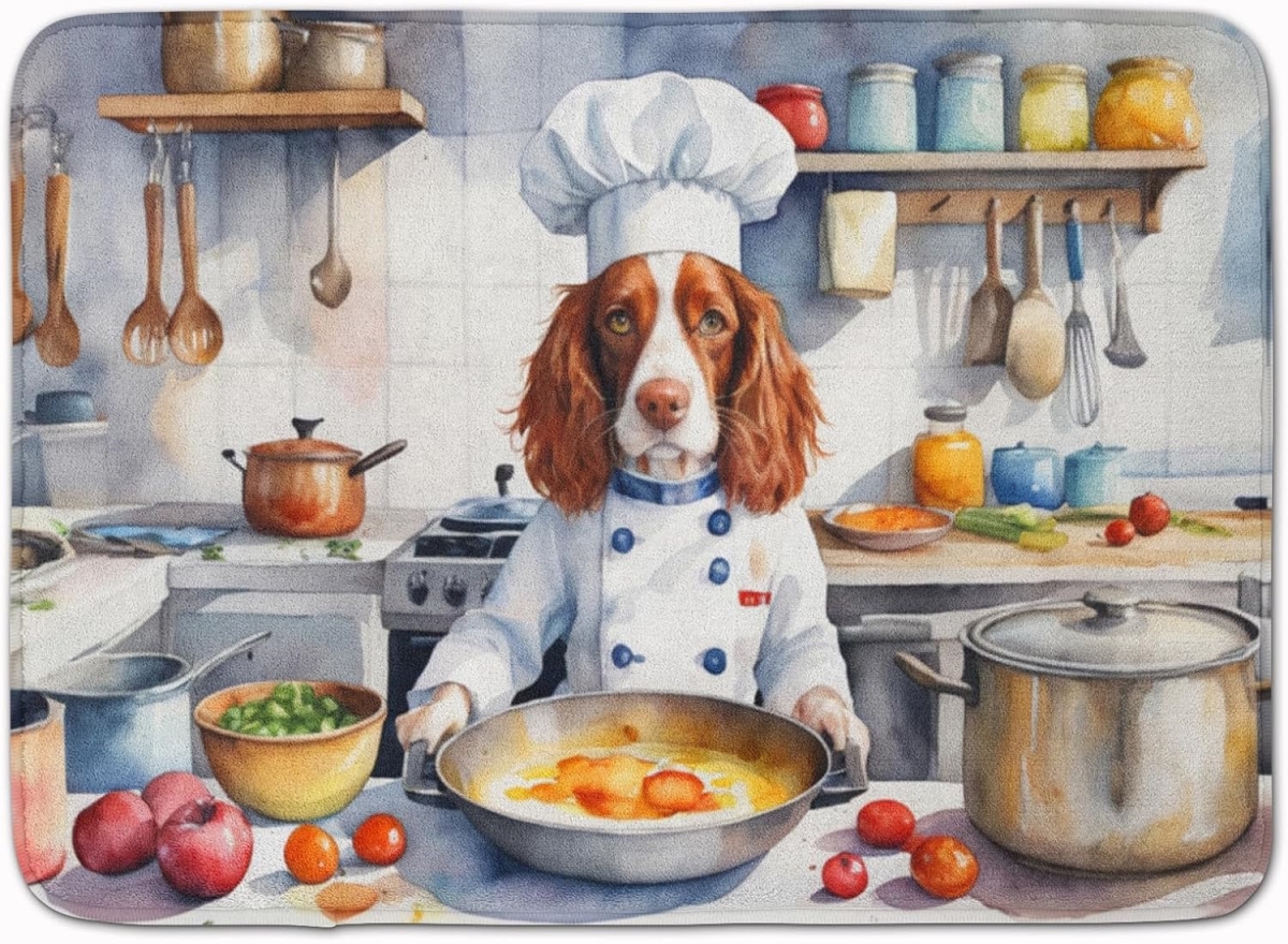 DAC6337RUG 19 x 27 in. Welsh Springer Spaniel The Chef Memory Foam Kitchen Mat