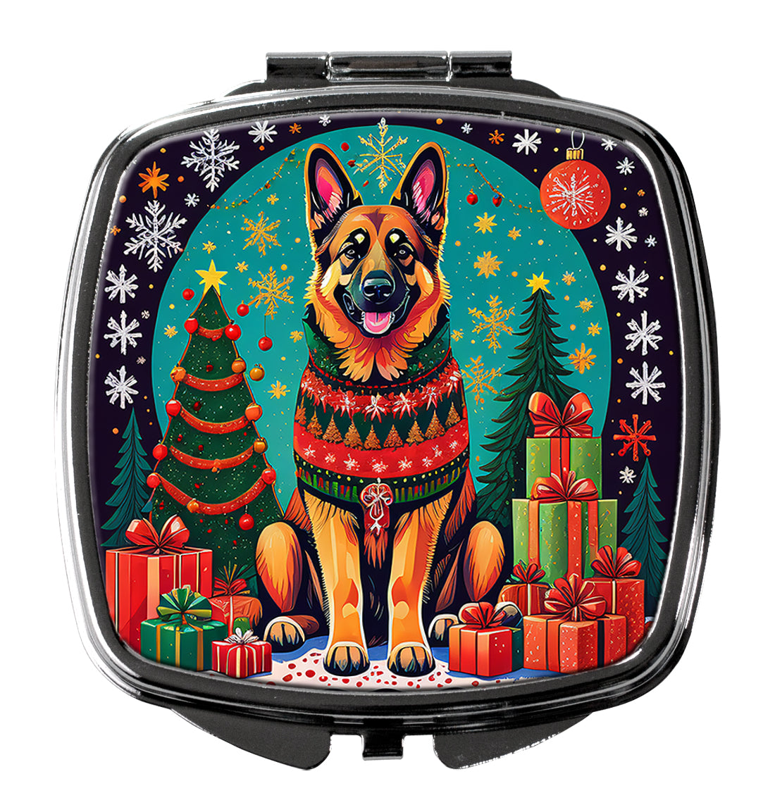DAC1127SCM 3 x 2.75 in. German Shepherd Christmas Compact Mirror