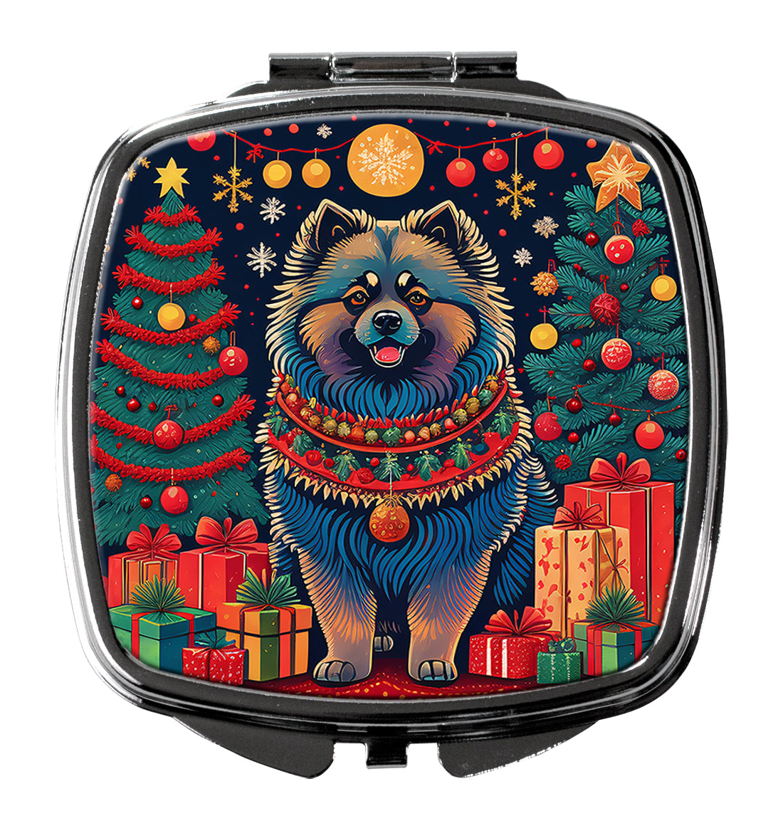 DAC1132SCM 3 x 2.75 in. Keeshond Christmas Compact Mirror