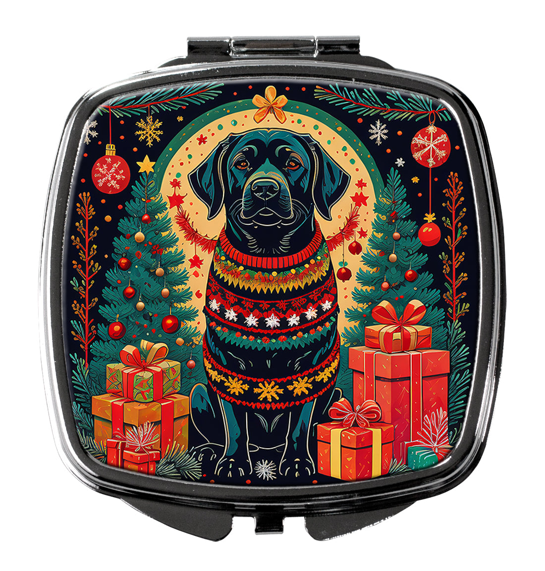 DAC1133SCM 3 x 2.75 in. Black Labrador Retriever Christmas Compact Mirror