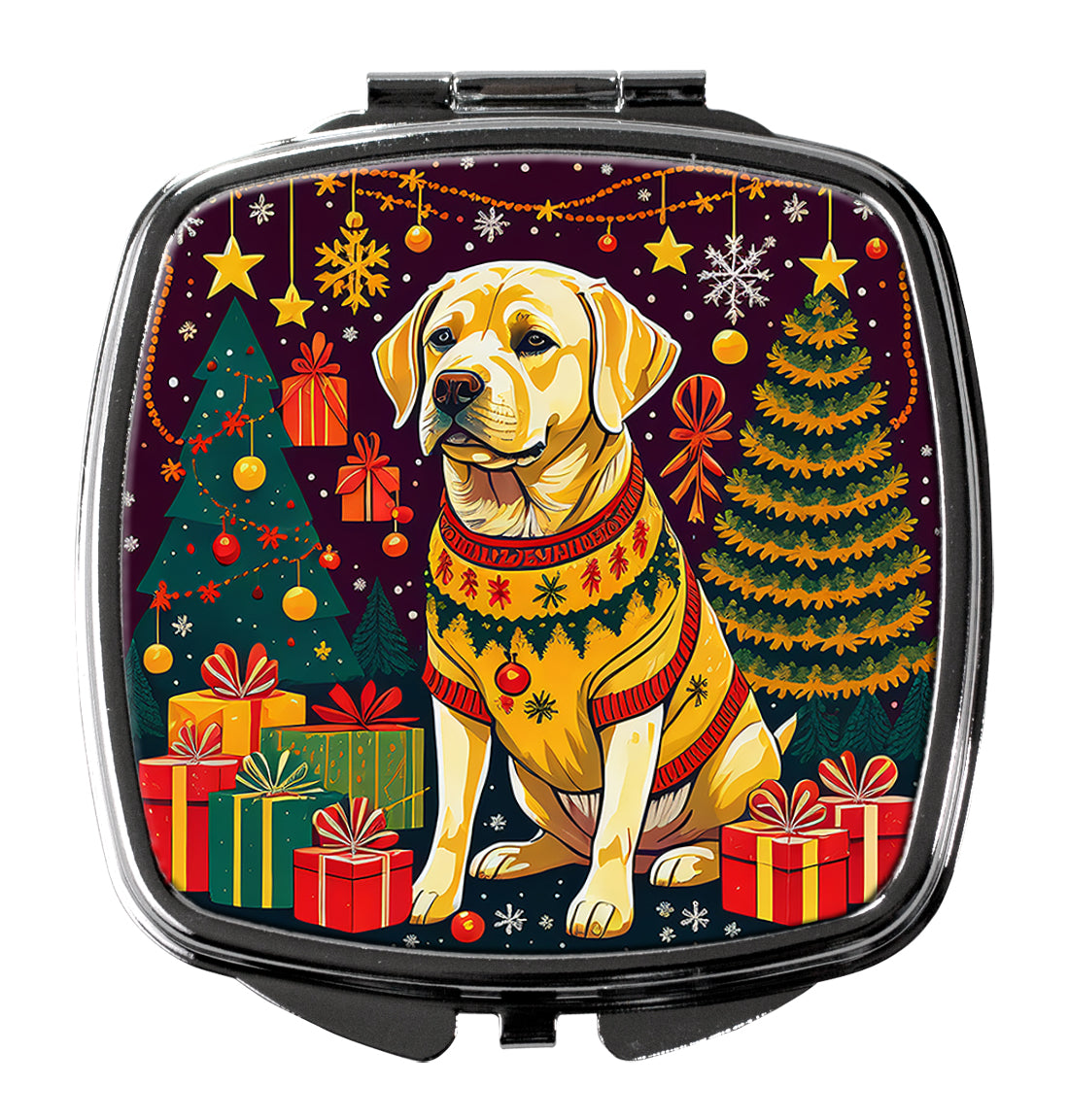 DAC1135SCM 3 x 2.75 in. Yellow Labrador Retriever Christmas Compact Mirror