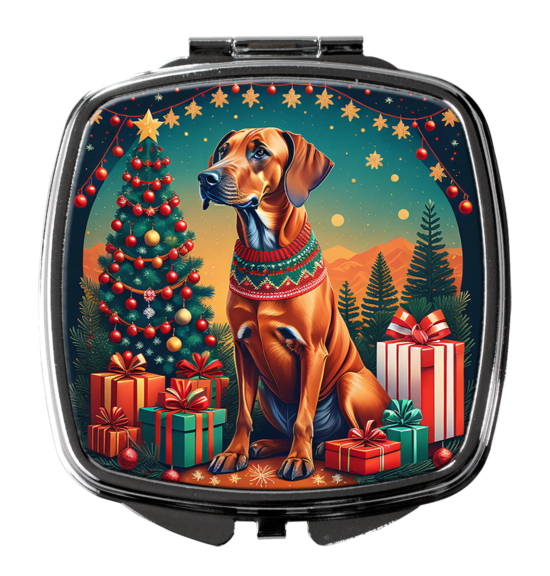 DAC1149SCM 3 x 2.75 in. Rhodesian Ridgeback Christmas Compact Mirror