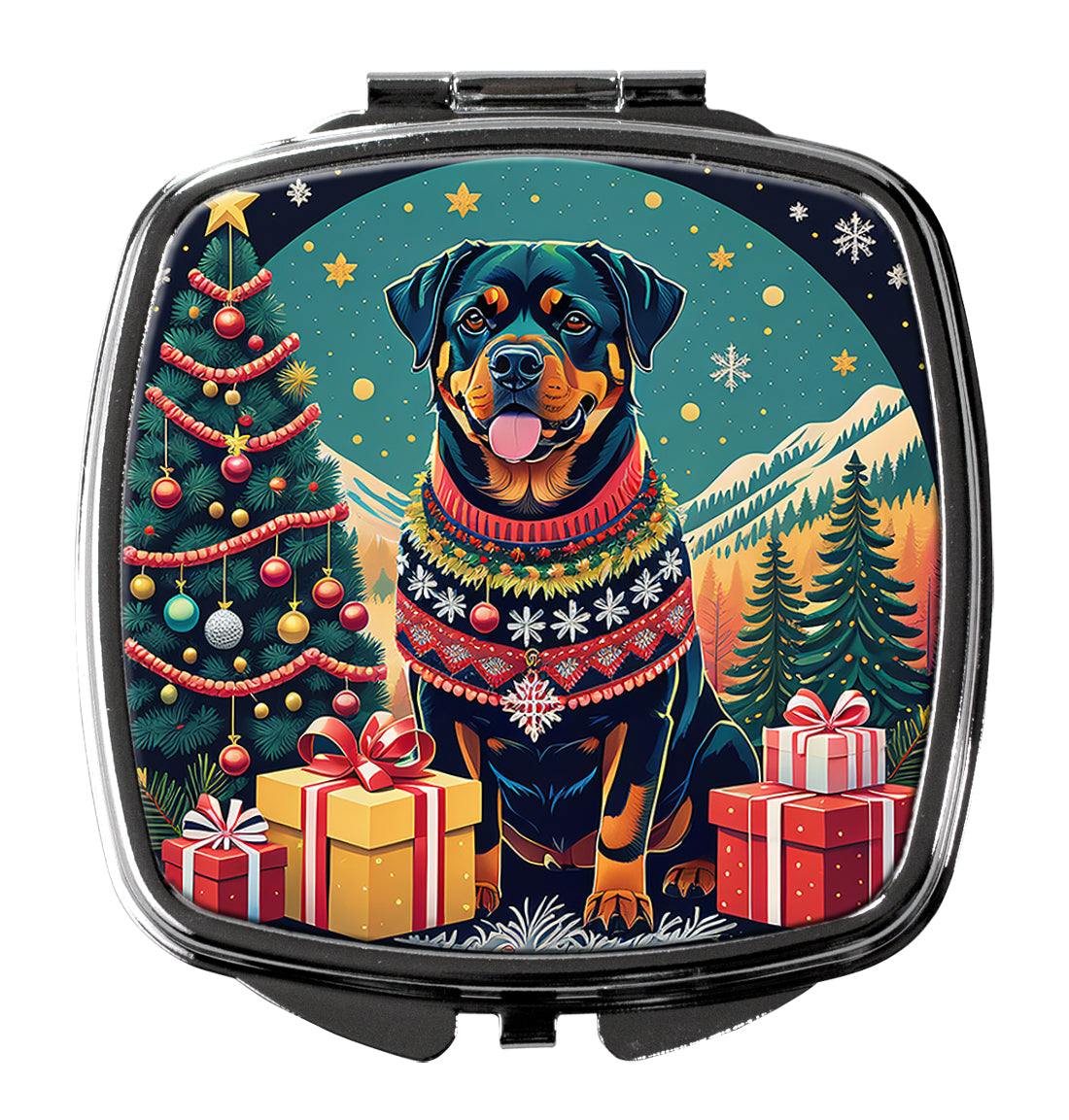 DAC1150SCM 3 x 2.75 in. Rottweiler Christmas Compact Mirror