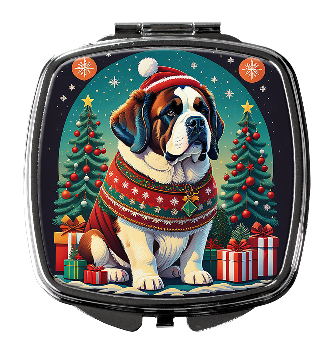 DAC1151SCM 3 x 2.75 in. Saint Bernard Christmas Compact Mirror