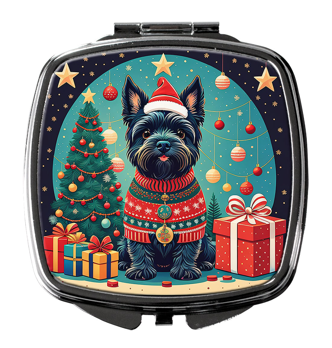 DAC1153SCM 3 x 2.75 in. Scottish Terrier Christmas Compact Mirror