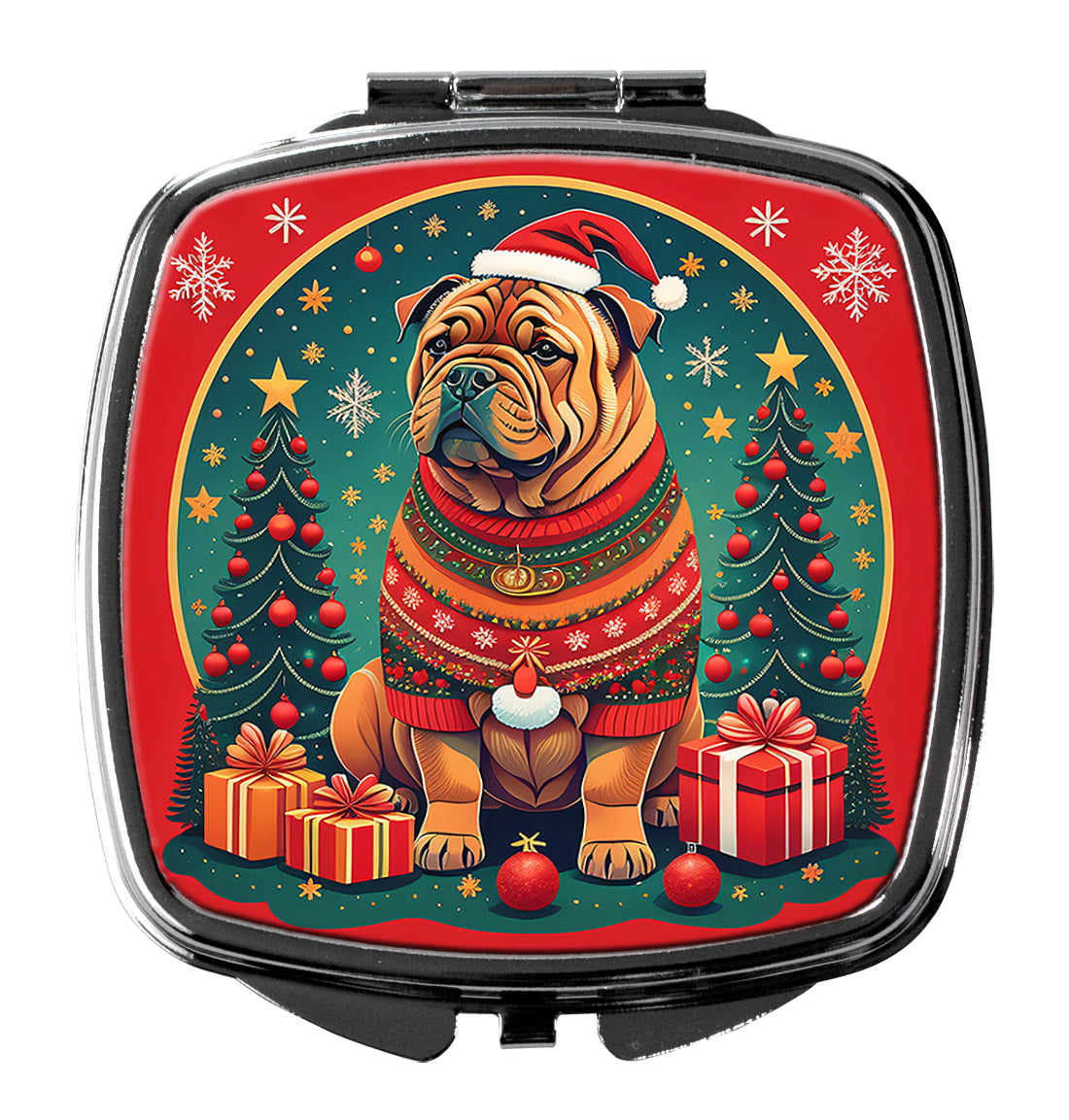 DAC1154SCM 3 x 2.75 in. Shar Pei Christmas Compact Mirror
