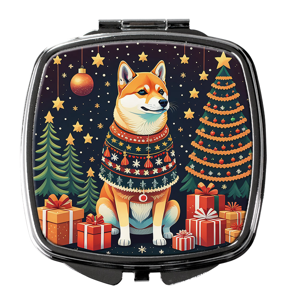 DAC1156SCM 3 x 2.75 in. Shiba Inu Christmas Compact Mirror
