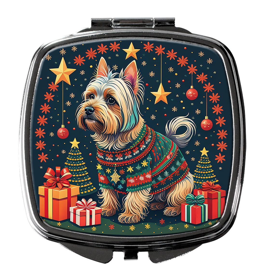 DAC1159SCM 3 x 2.75 in. Silky Terrier Christmas Compact Mirror