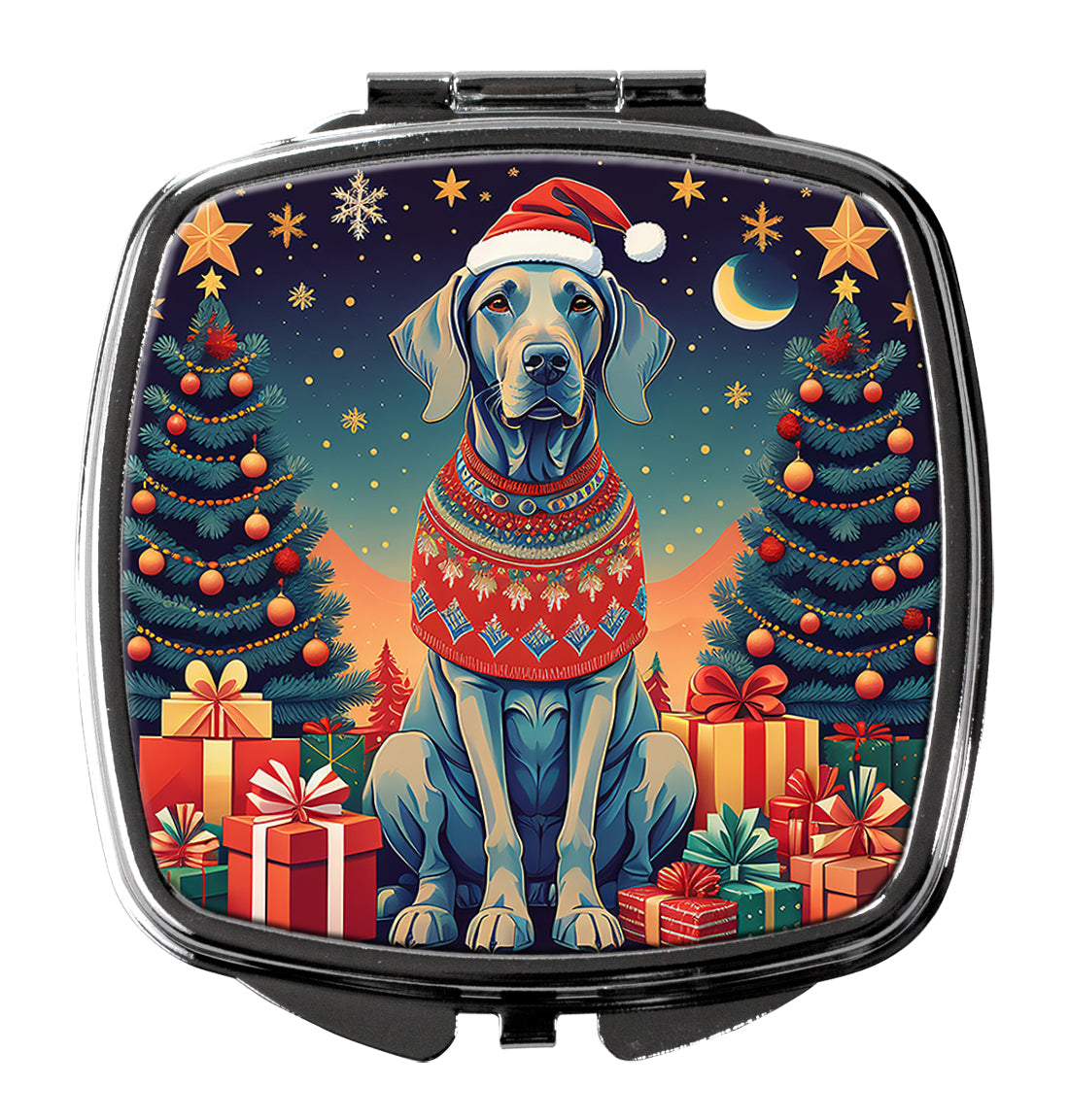 DAC1163SCM 3 x 2.75 in. Weimaraner Christmas Compact Mirror