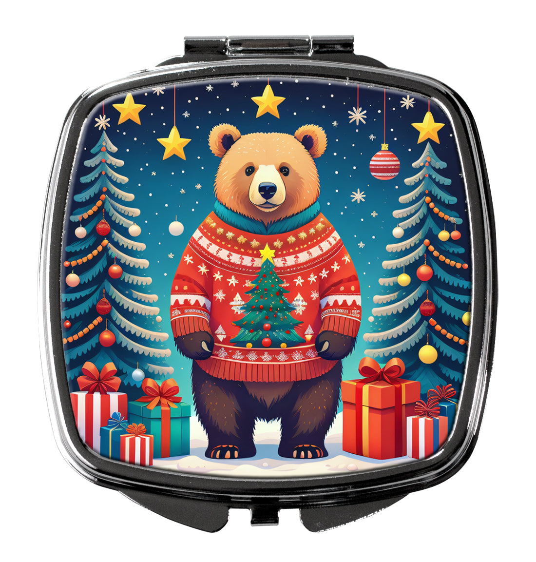 DAC1168SCM 3 x 2.75 in. Bear Christmas Compact Mirror
