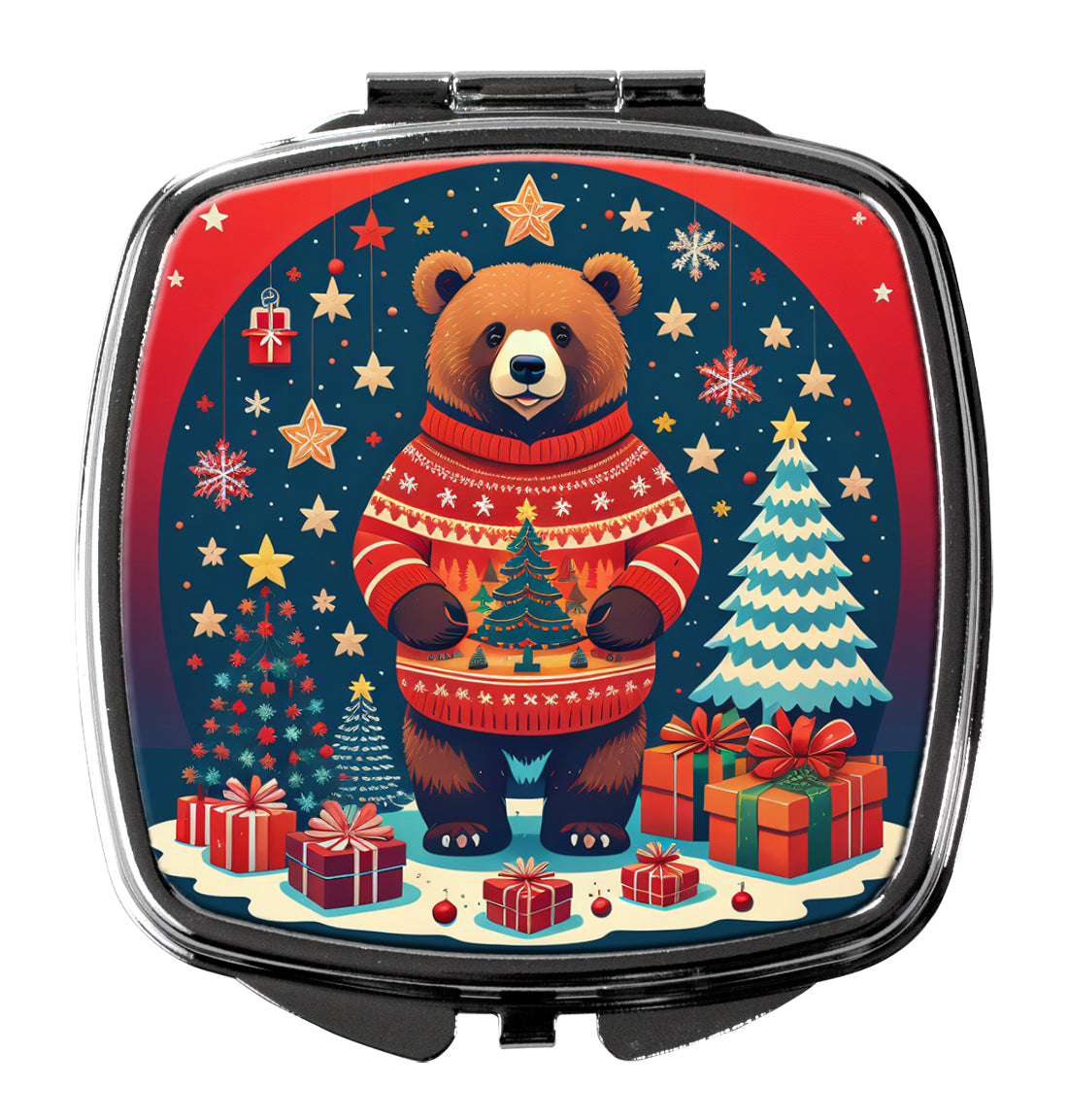 DAC1169SCM 3 x 2.75 in. Bear Christmas Compact Mirror
