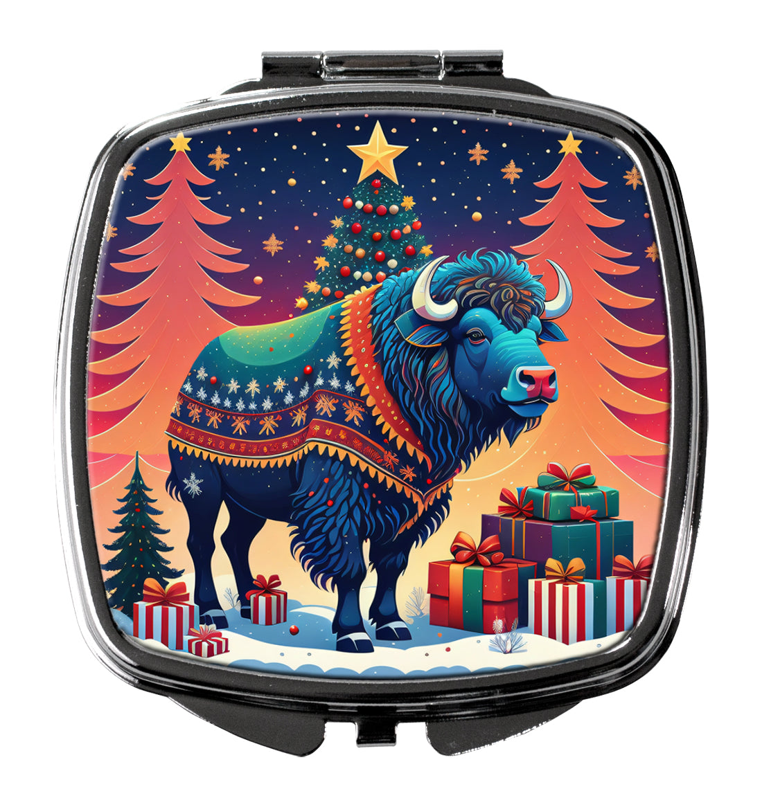 DAC1170SCM 3 x 2.75 in. Buffalo Christmas Compact Mirror