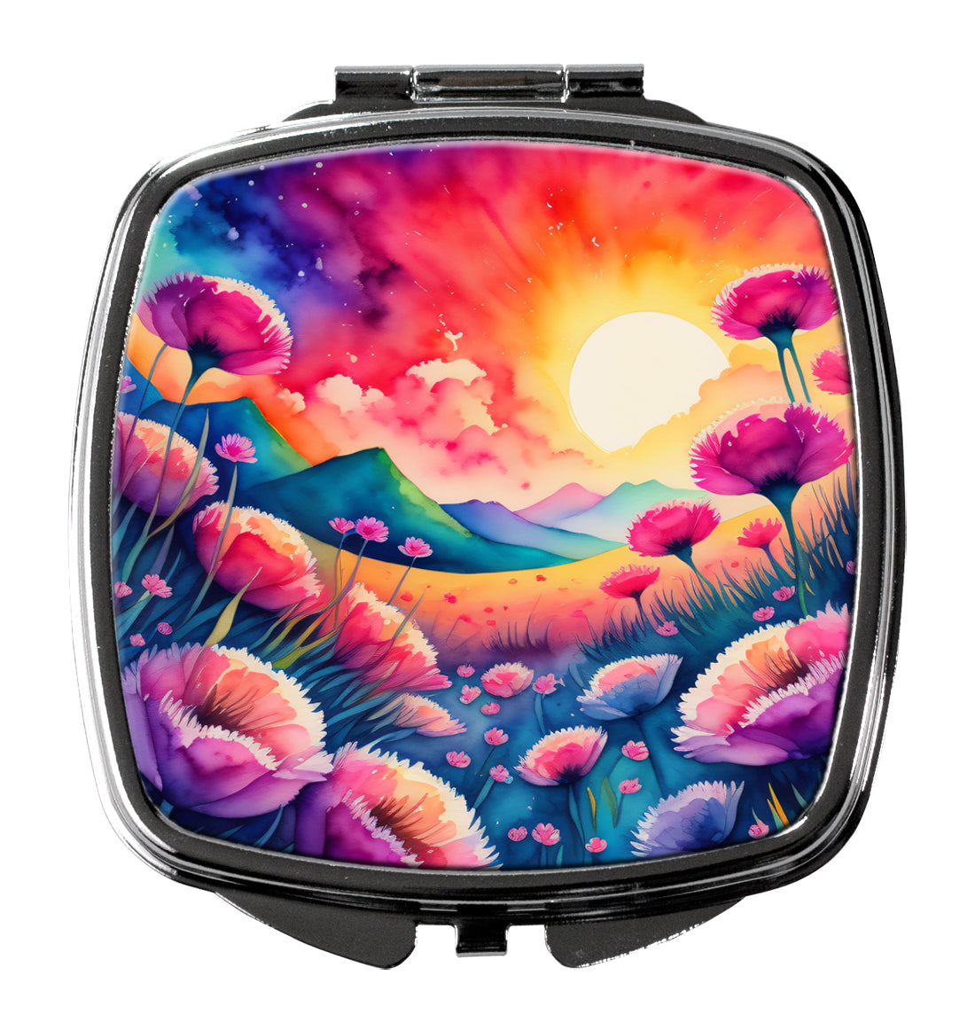 DAC1953SCM 3 x 2.75 in. Colorful Dianthus Compact Mirror