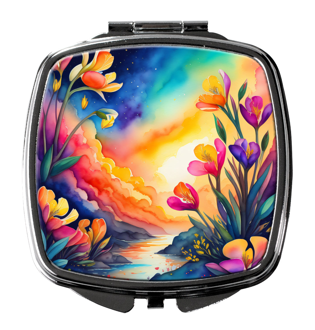 DAC1958SCM 3 x 2.75 in. Colorful Freesia Compact Mirror