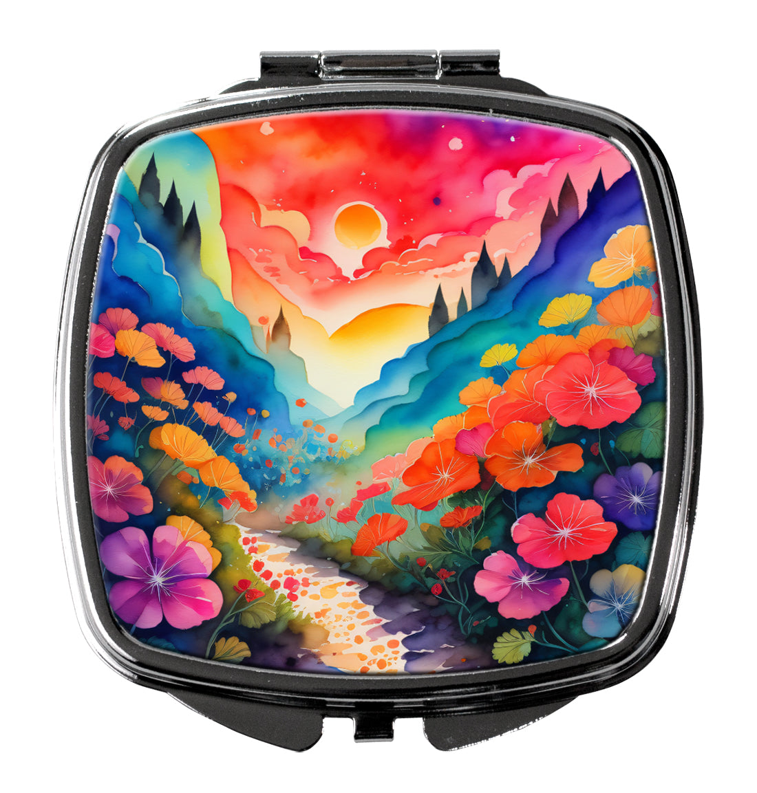 DAC1959SCM 3 x 2.75 in. Colorful Geraniums Compact Mirror