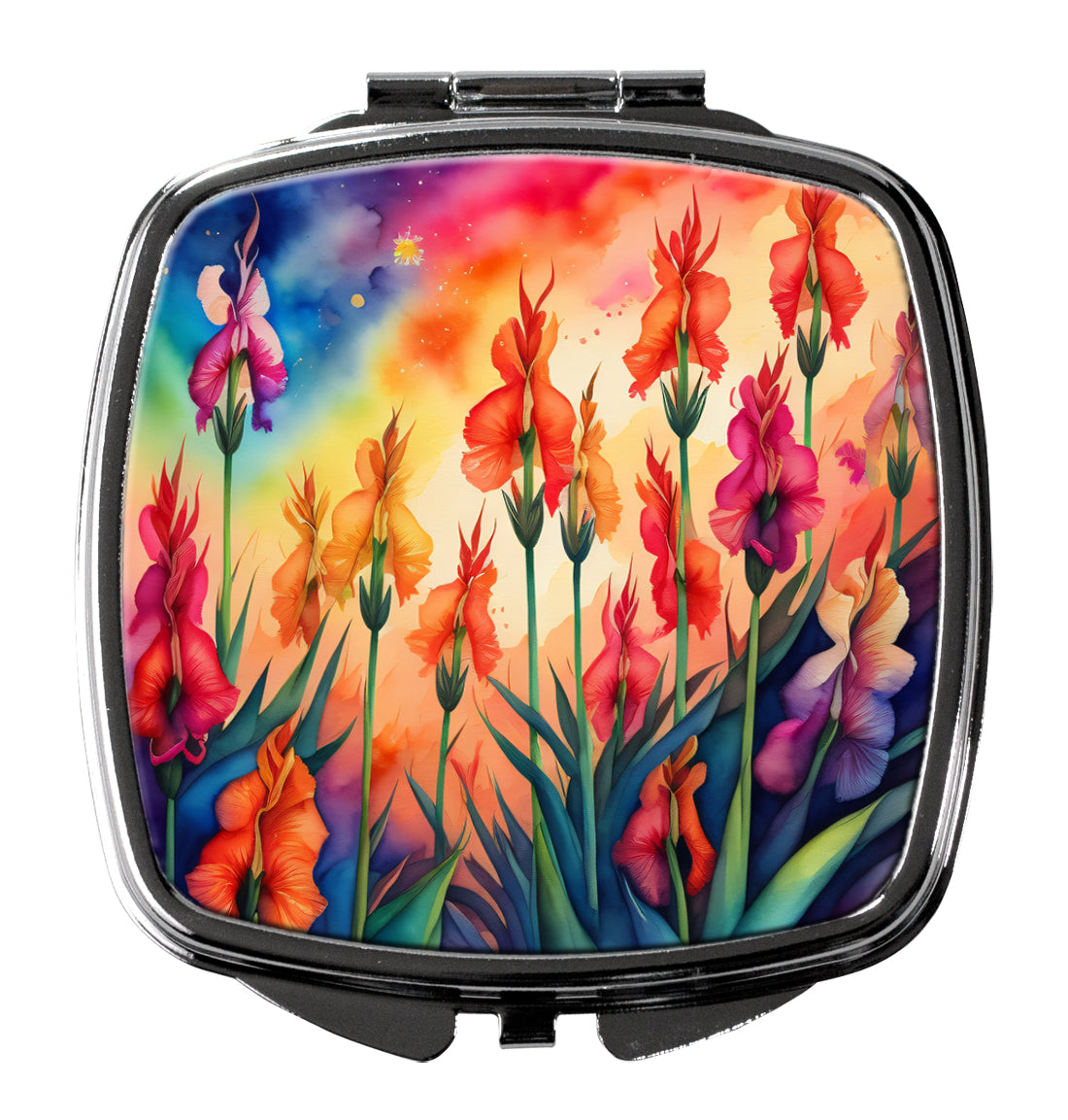 DAC1961SCM 3 x 2.75 in. Colorful Gladiolus Compact Mirror