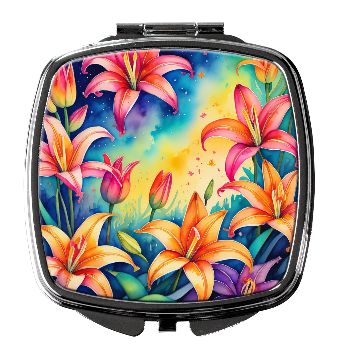 DAC1970SCM 3 x 2.75 in. Colorful Lilies Compact Mirror