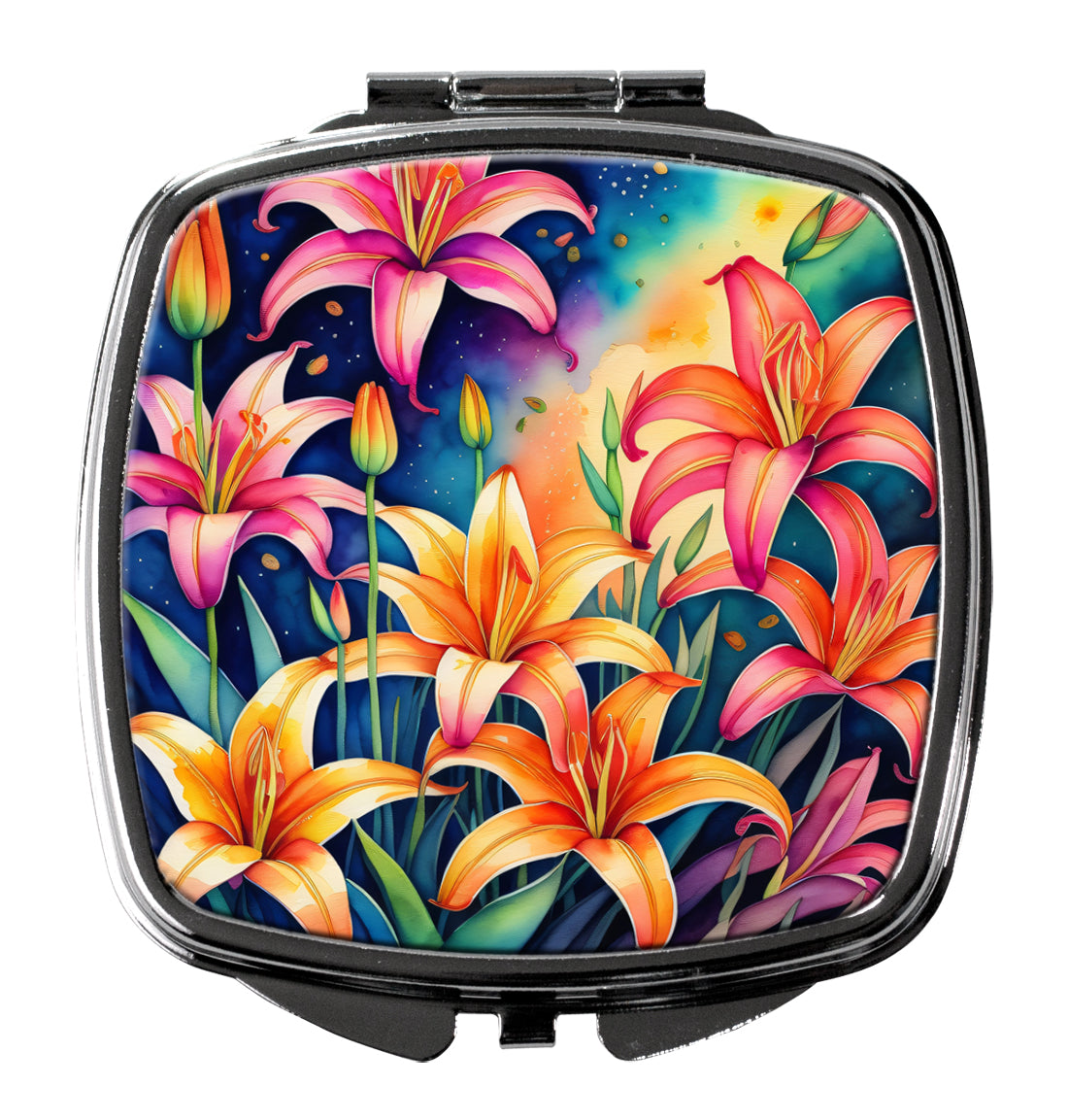 DAC1971SCM 3 x 2.75 in. Colorful Lilies Compact Mirror
