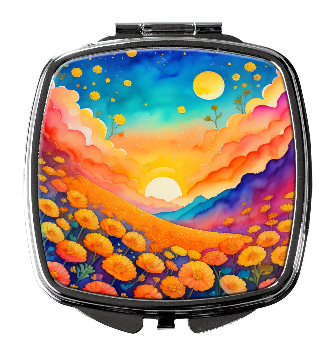 DAC1974SCM 3 x 2.75 in. Colorful Marigolds Compact Mirror