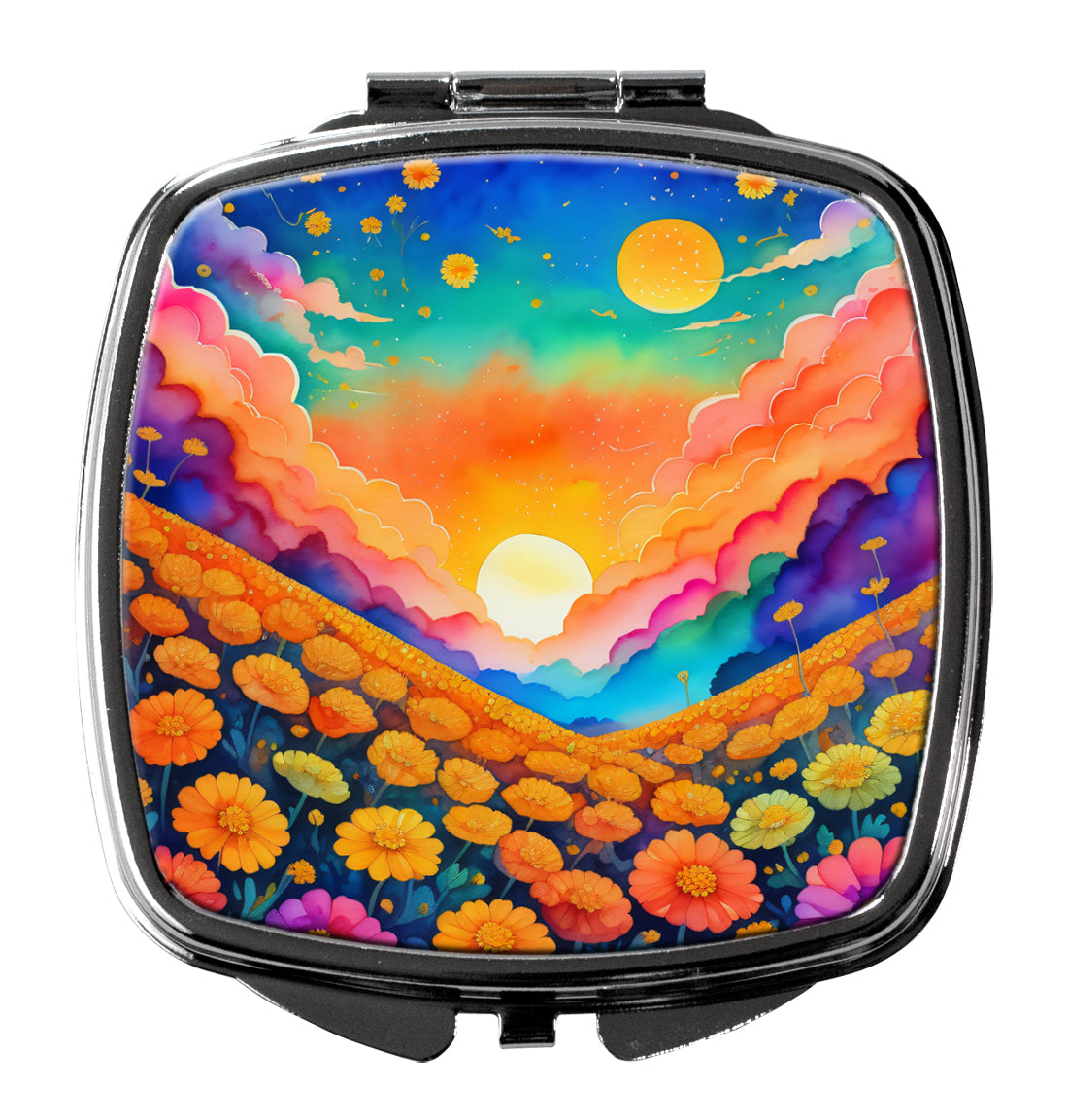DAC1975SCM 3 x 2.75 in. Colorful Marigolds Compact Mirror