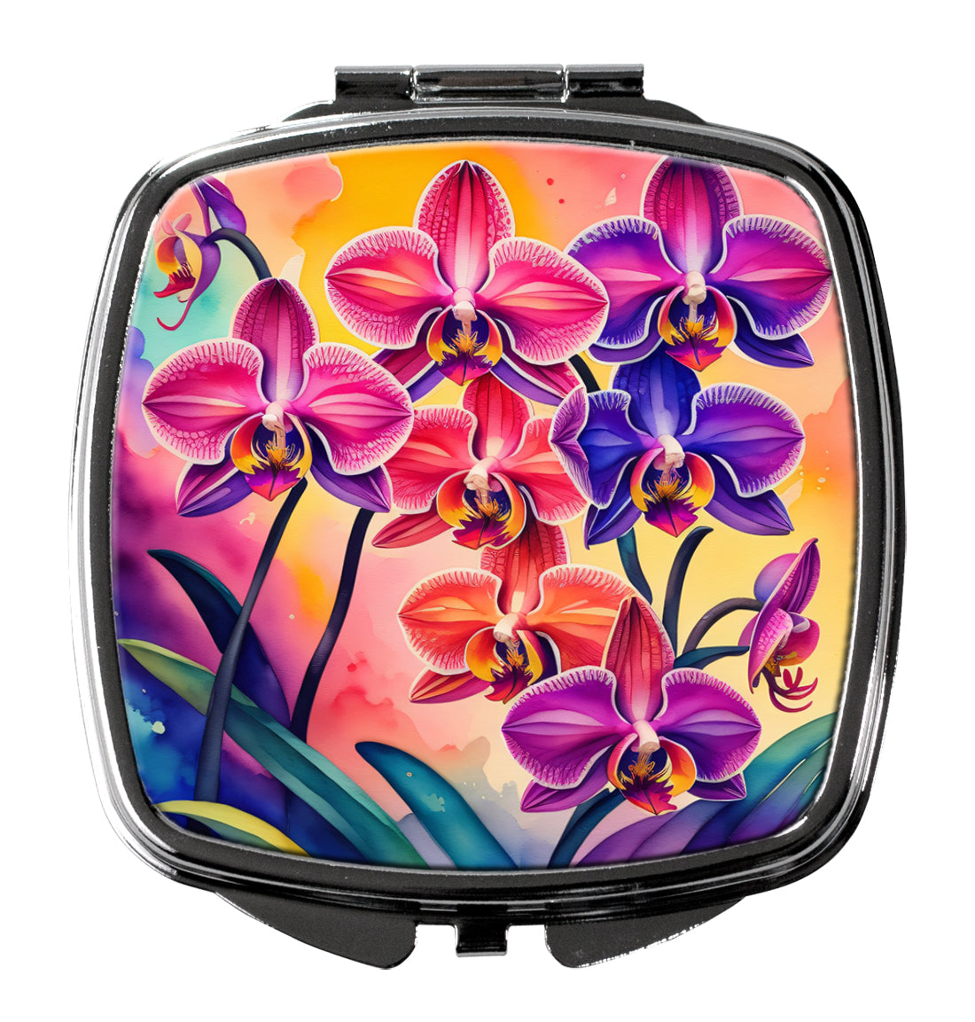 DAC1976SCM 3 x 2.75 in. Colorful Orchids Compact Mirror