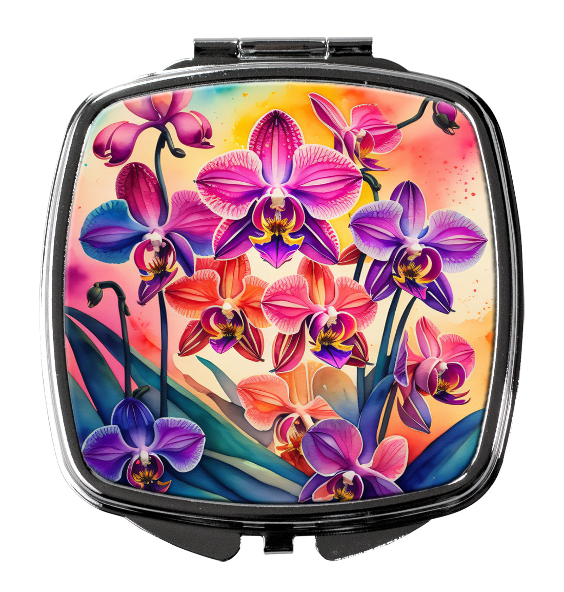 DAC1977SCM 3 x 2.75 in. Colorful Orchids Compact Mirror