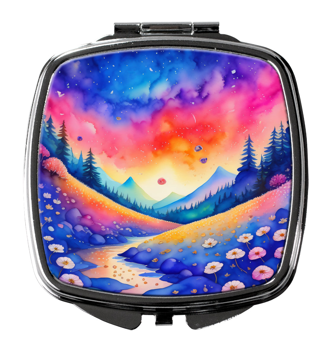 DAC1983SCM 3 x 2.75 in. Colorful Periwinkles Compact Mirror