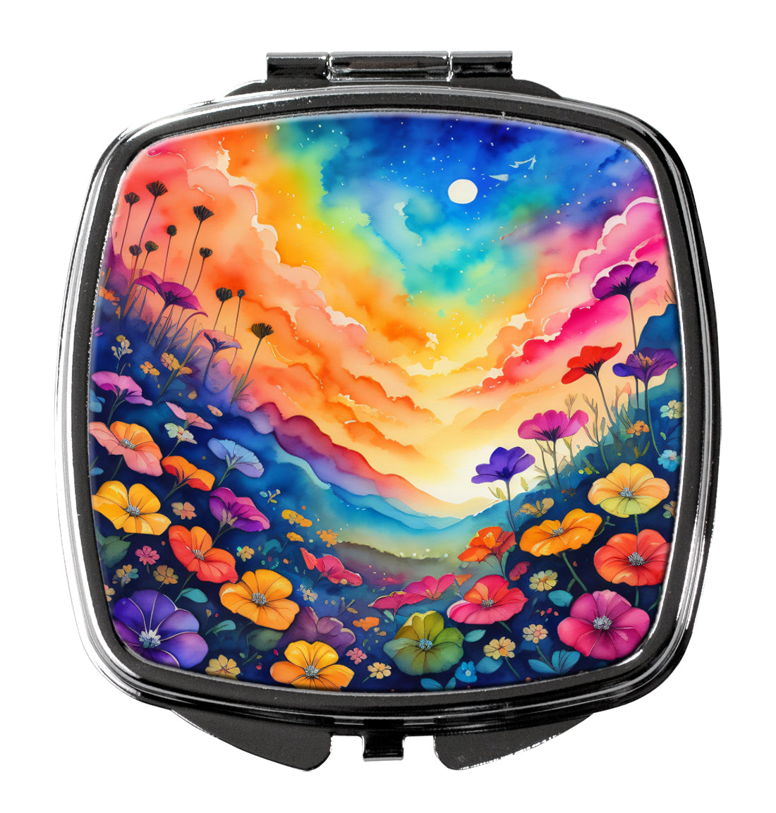 DAC1984SCM 3 x 2.75 in. Colorful Petunias Compact Mirror