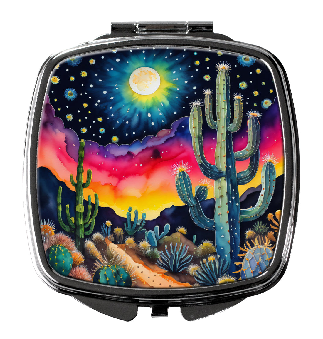 DAC1986SCM 3 x 2.75 in. Colorful Queen of the Night Cactus Compact Mirror