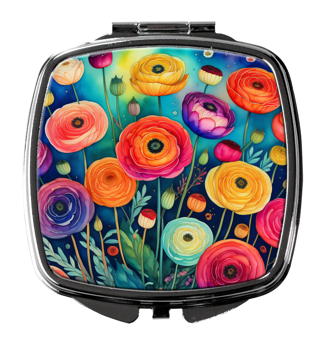 DAC1987SCM 3 x 2.75 in. Colorful Ranunculus Compact Mirror