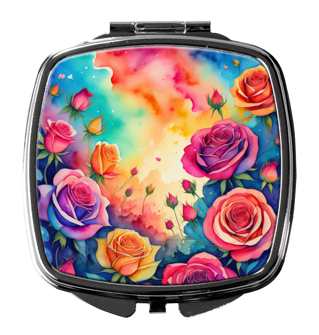 DAC1989SCM 3 x 2.75 in. Colorful Roses Compact Mirror