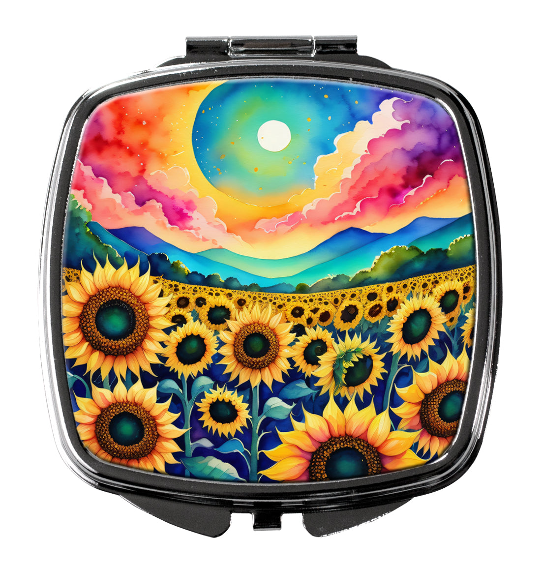 3 x 2.75 in. Colorful Sunflowers Compact Mirror