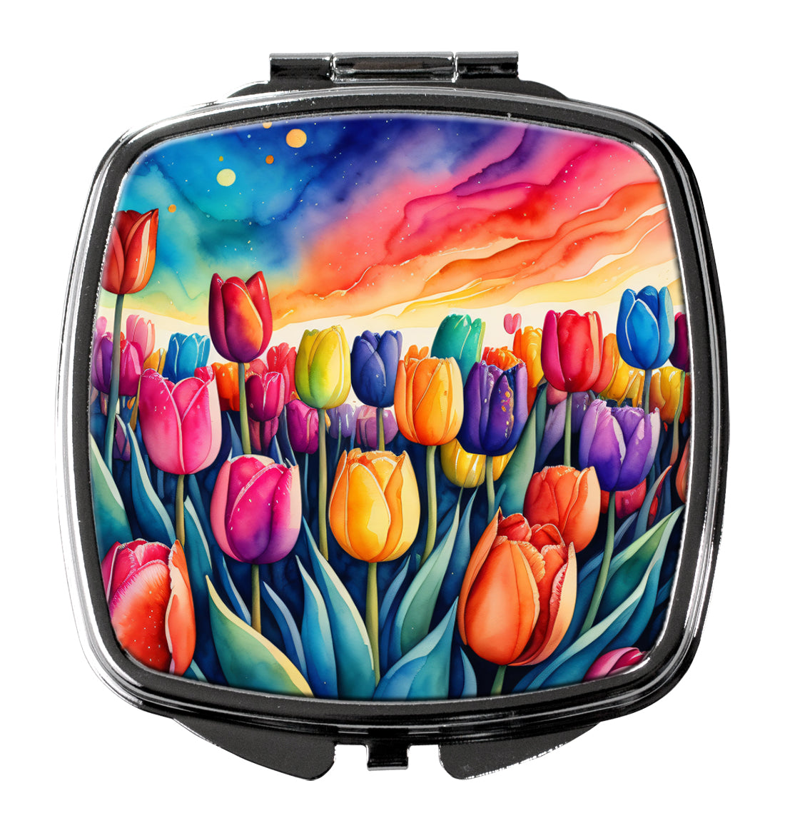 DAC1996SCM 3 x 2.75 in. Colorful Tulips Compact Mirror