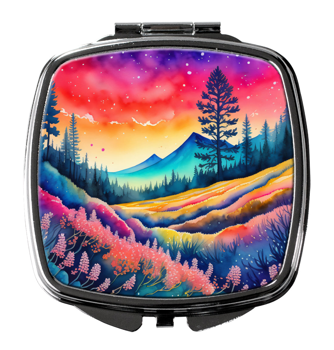 3 x 2.75 in. Colorful Yarrow Compact Mirror
