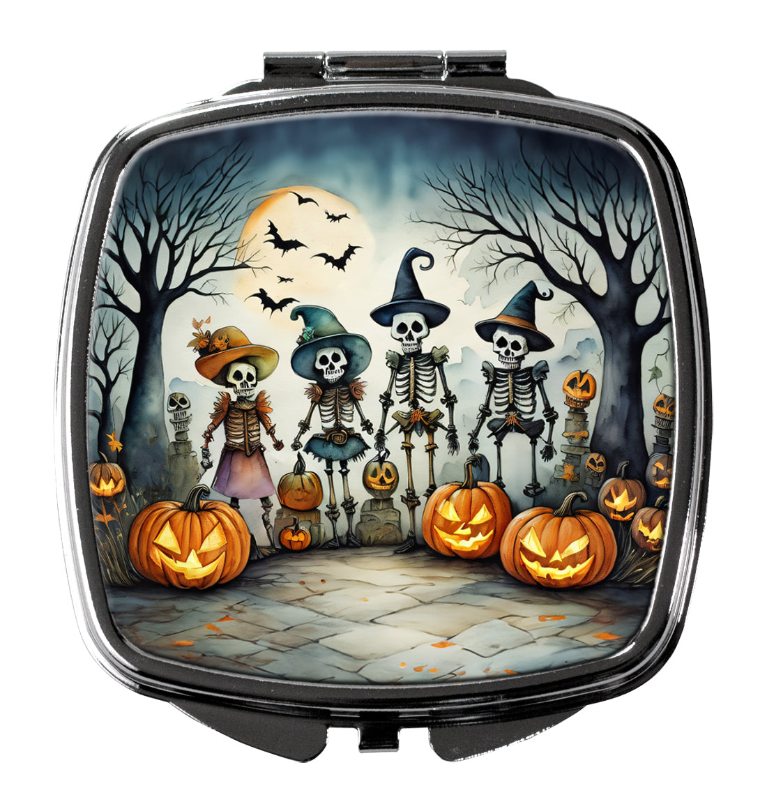 3 x 2.75 in. Calacas Skeletons Spooky Halloween Compact Mirror