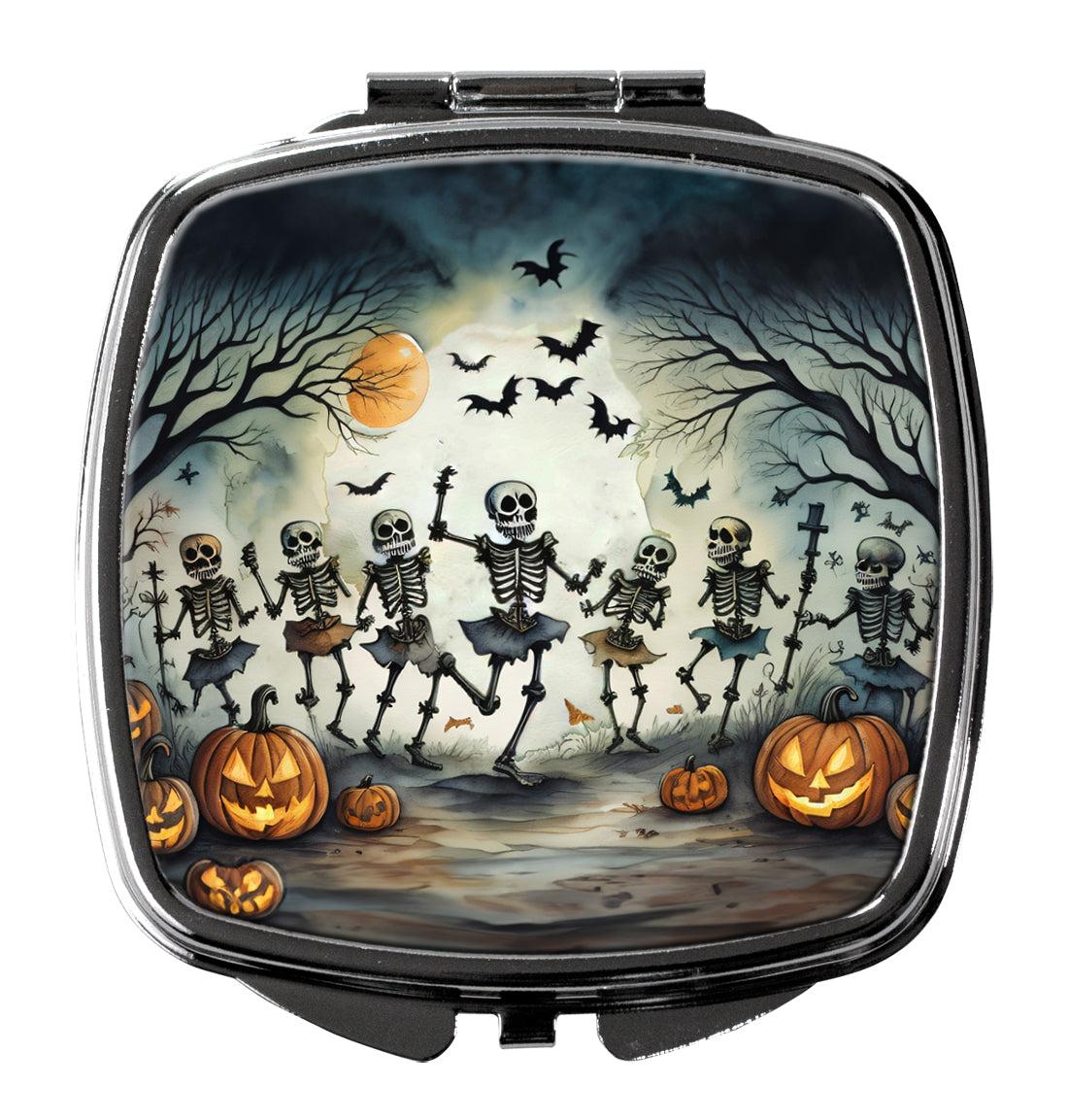 3 x 2.75 in. Dancing Skeletons Spooky Halloween Compact Mirror