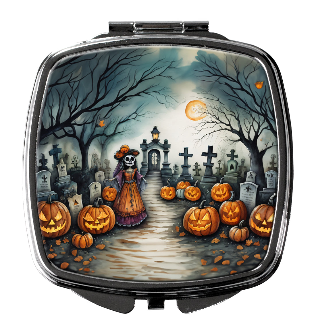 3 x 2.75 in. La Catrina Skeleton Spooky Halloween Compact Mirror
