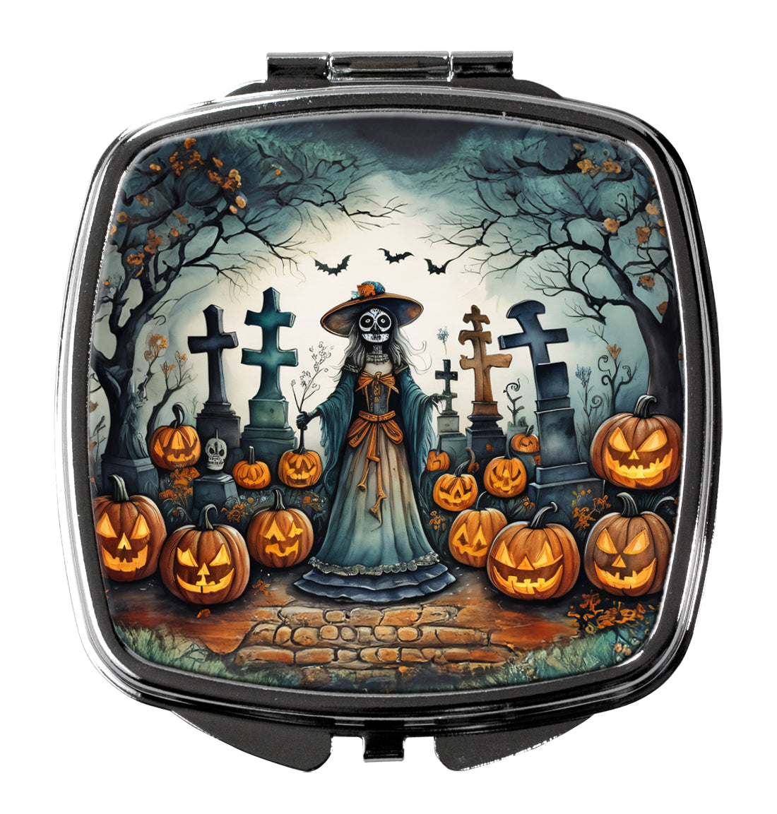 3 x 2.75 in. La Catrina Skeleton Spooky Halloween Compact Mirror