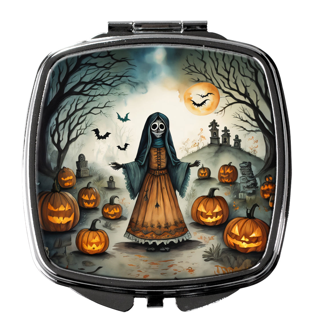 3 x 2.75 in. La Llorona Skeleton Spooky Halloween Compact Mirror