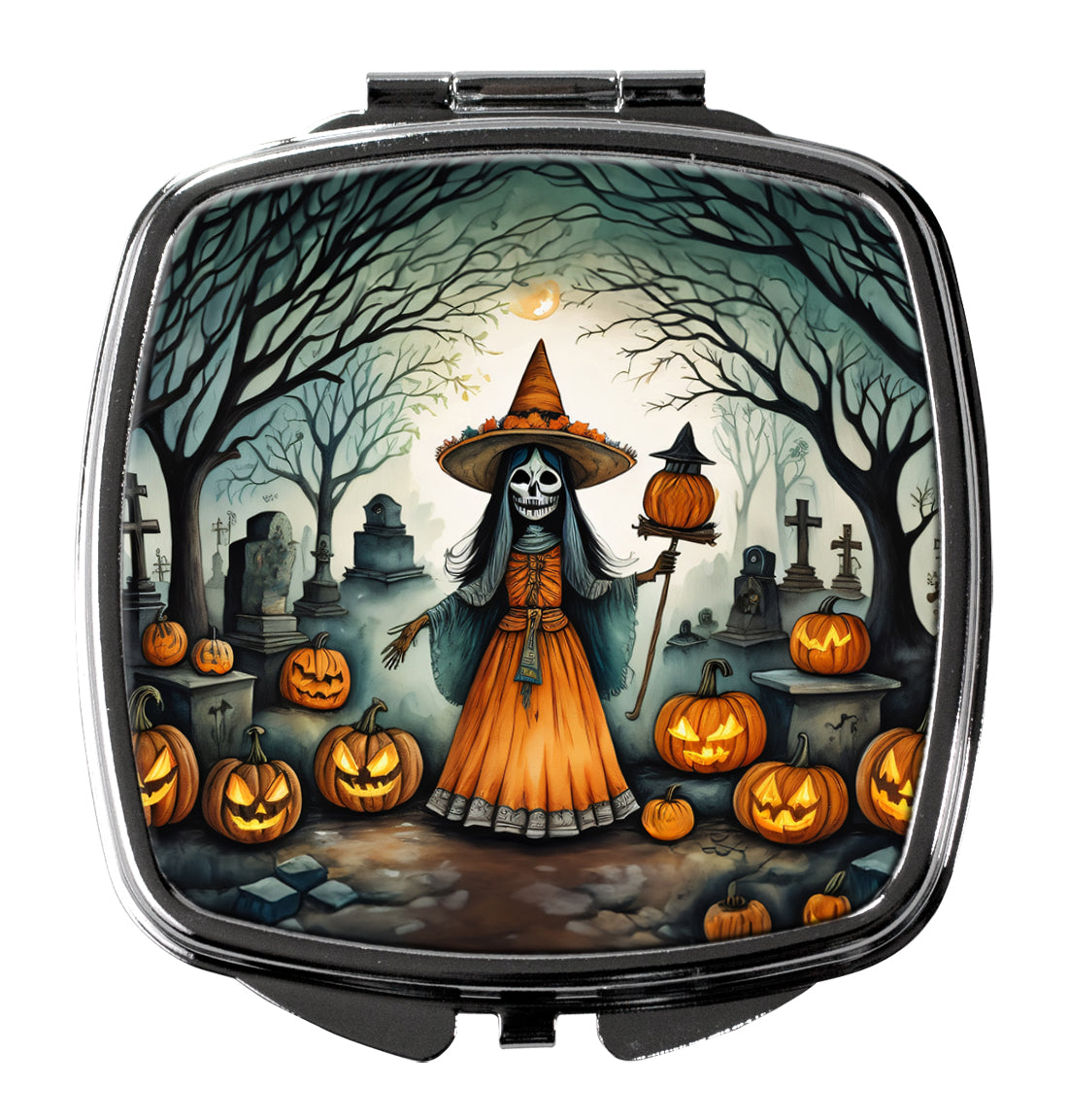 3 x 2.75 in. La Llorona Skeleton Spooky Halloween Compact Mirror