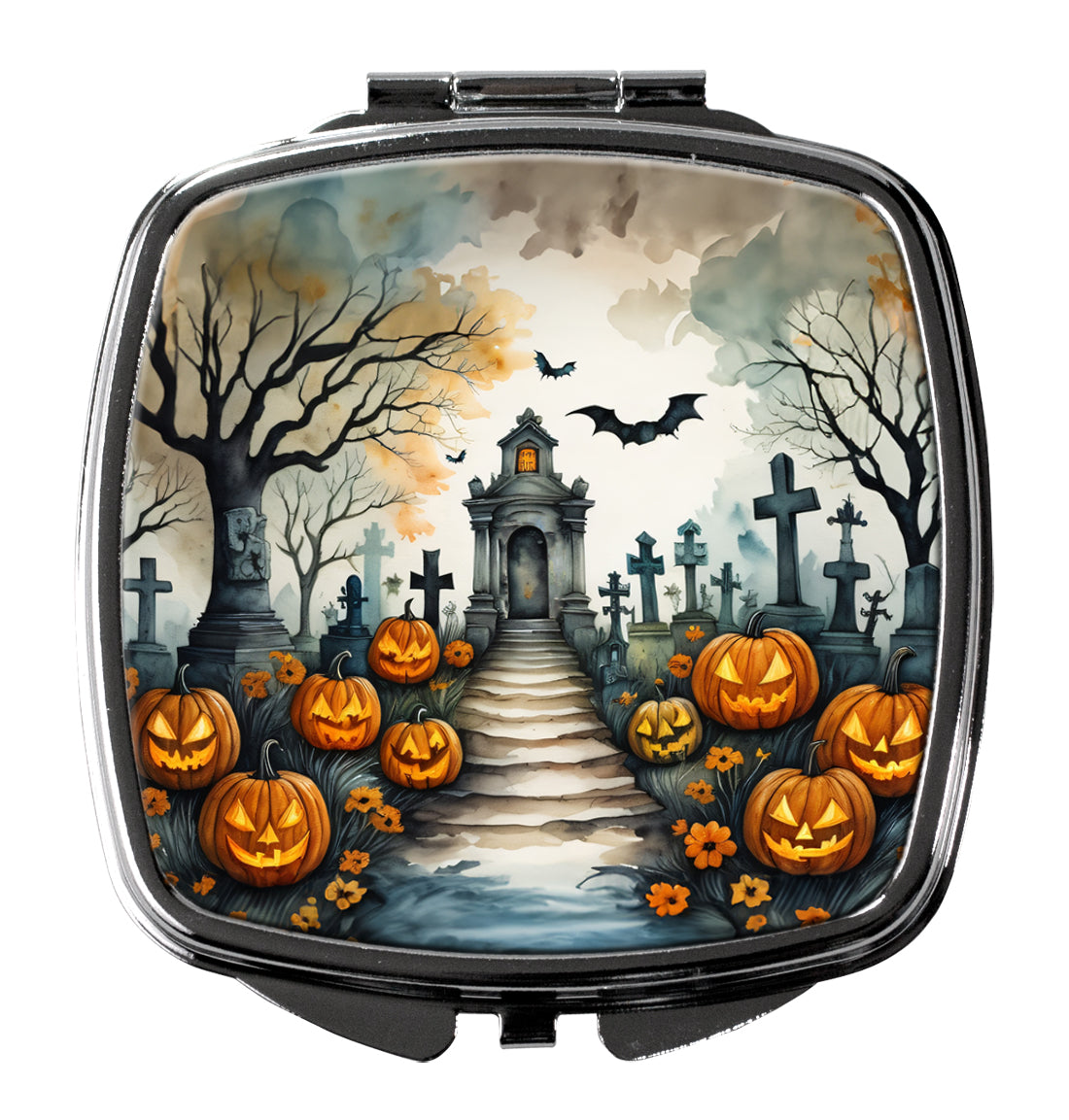 DAC2256SCM 3 x 2.75 in. Marigold Spooky Halloween Compact Mirror