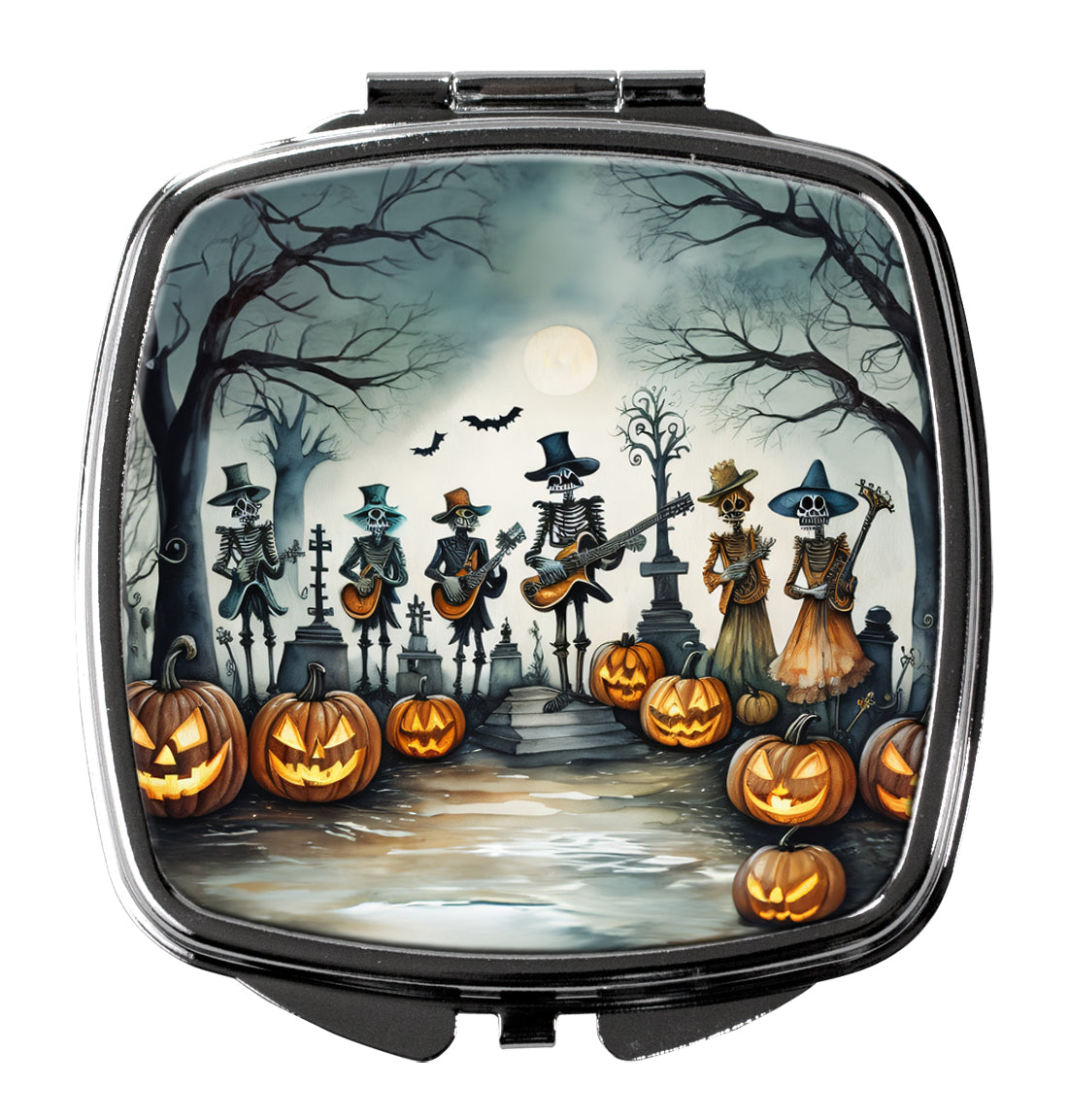 3 x 2.75 in. Mariachi Skeleton Band Spooky Halloween Compact Mirror