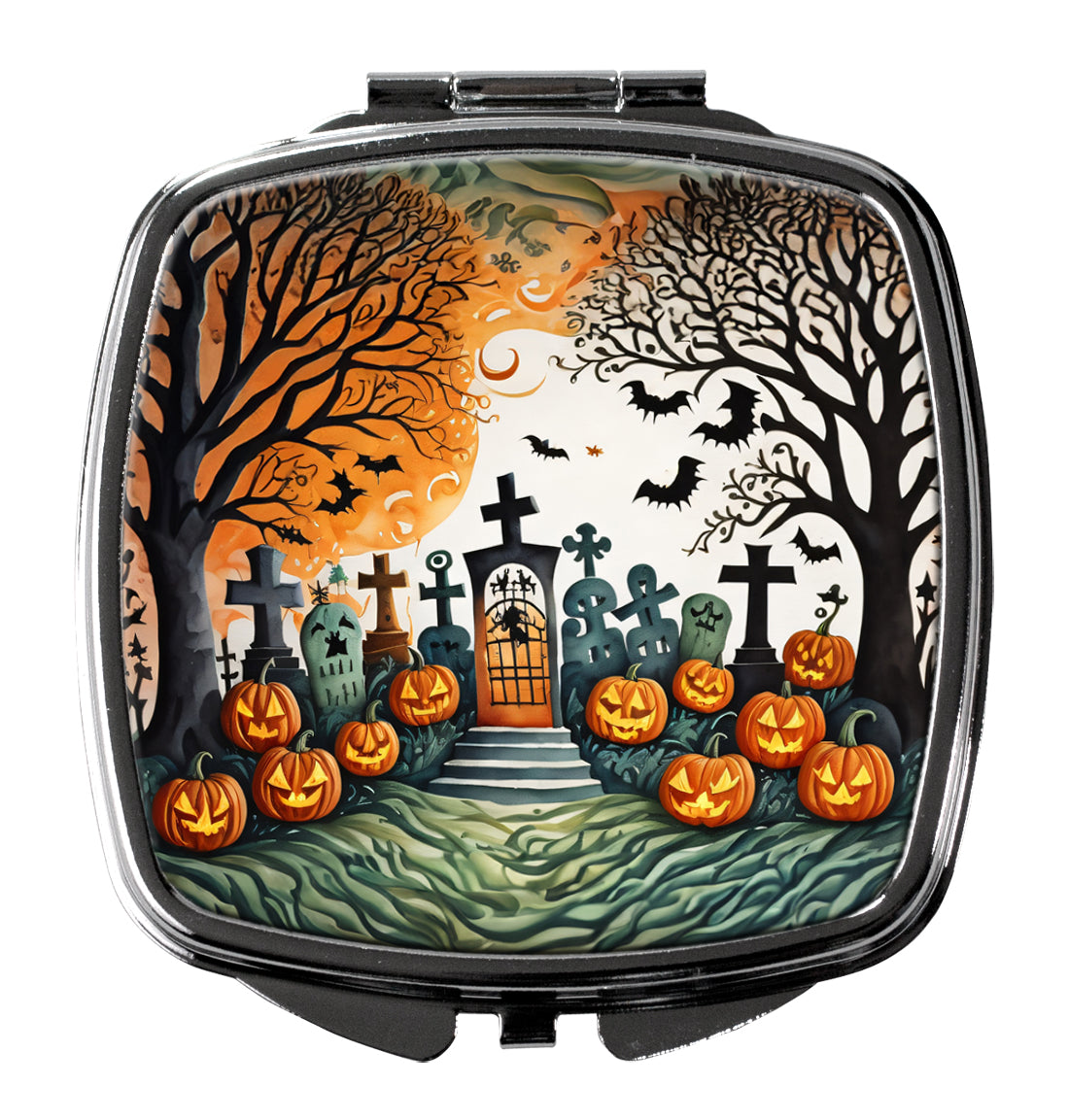 3 x 2.75 in. Papel Picado Skeletons Spooky Halloween Compact Mirror