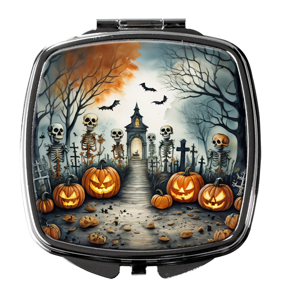 3 x 2.75 in. Skeleton Spooky Halloween Compact Mirror