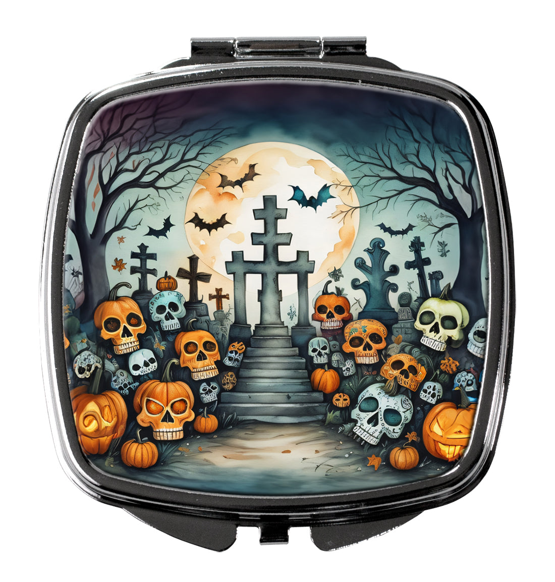 3 x 2.75 in. Calaveras Sugar Skulls Spooky Halloween Compact Mirror