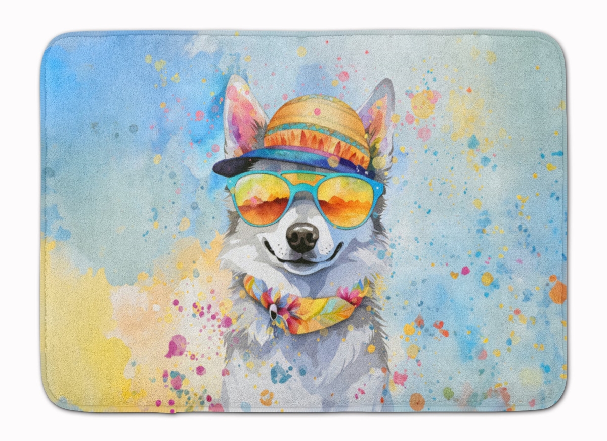 19 x 27 in. Alaskan Klee Kai Hippie Dawg Memory Foam Kitchen Mat